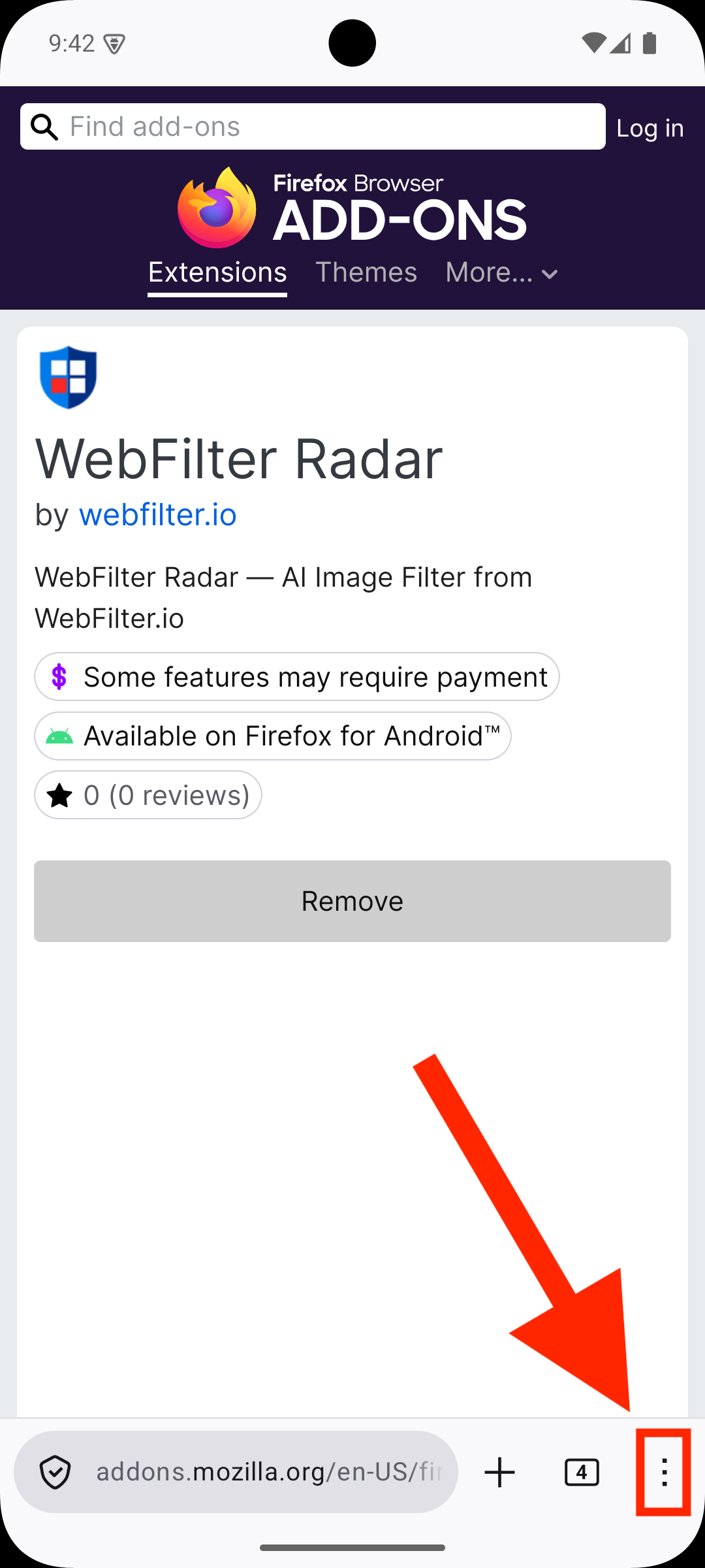 Firefox menu button